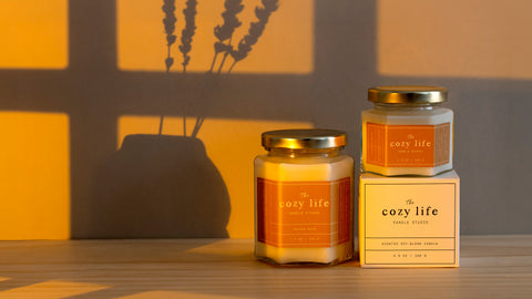 The cozy glow of a summer evening, captured in a candle.